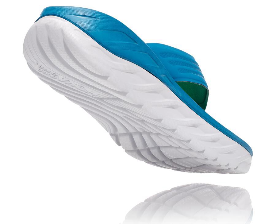 Hoka One One Sandalet Erkek Mavi/Beyaz - Ora Recovery Flip - SR9420861